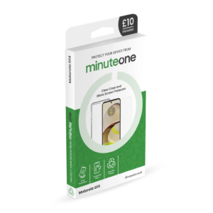 Motorola G14 Minute One Clear Case and Glass Screen Protector